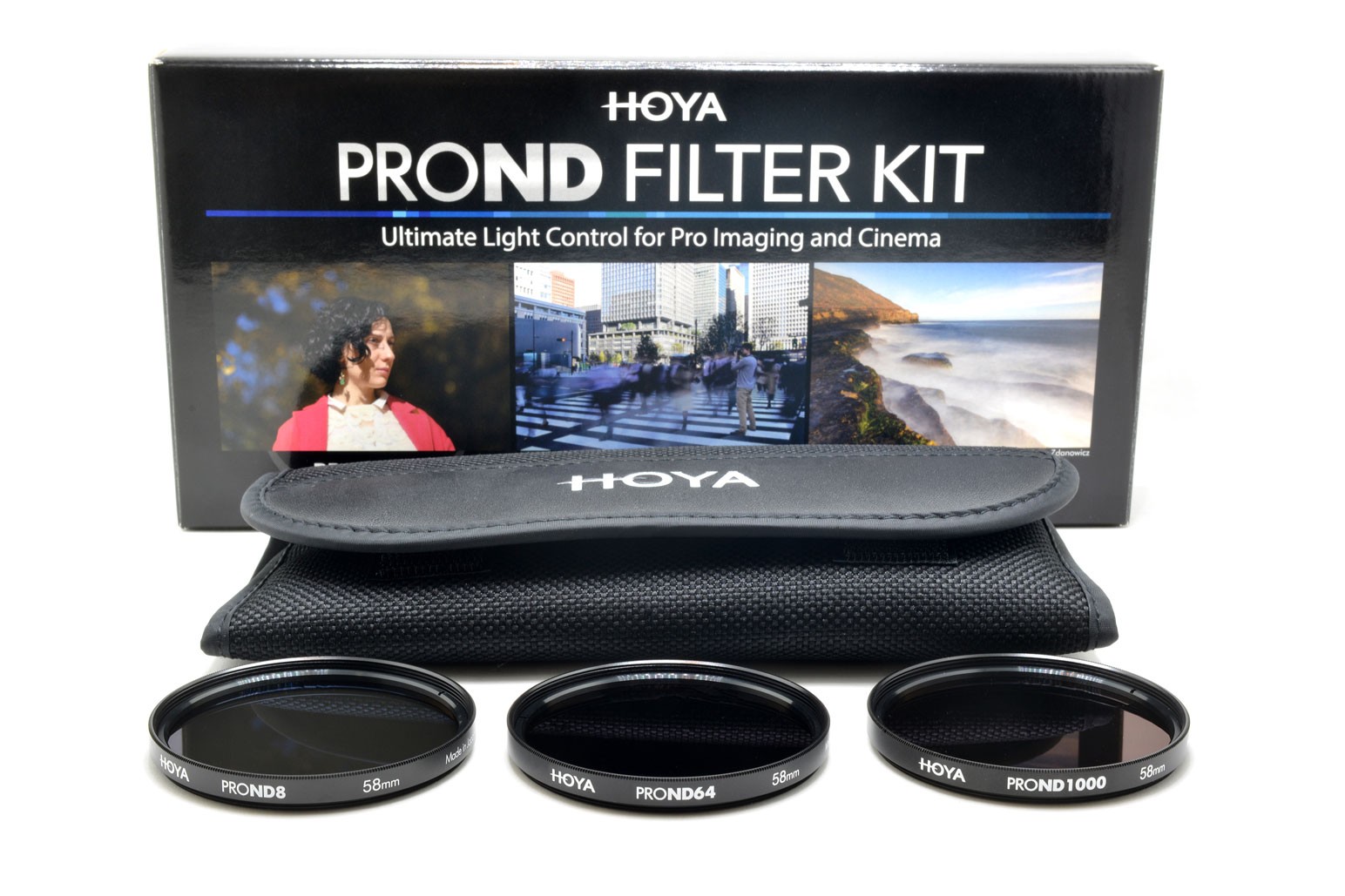 ND Filter Hochwertig Praktisches Set mit 3 verschiedenen Hoya PRP ND Filter zur Lichtreduzierung Langzeitbeleuchtung Graufilter Hoya PRO ND KIT 58mm 8/64/1000